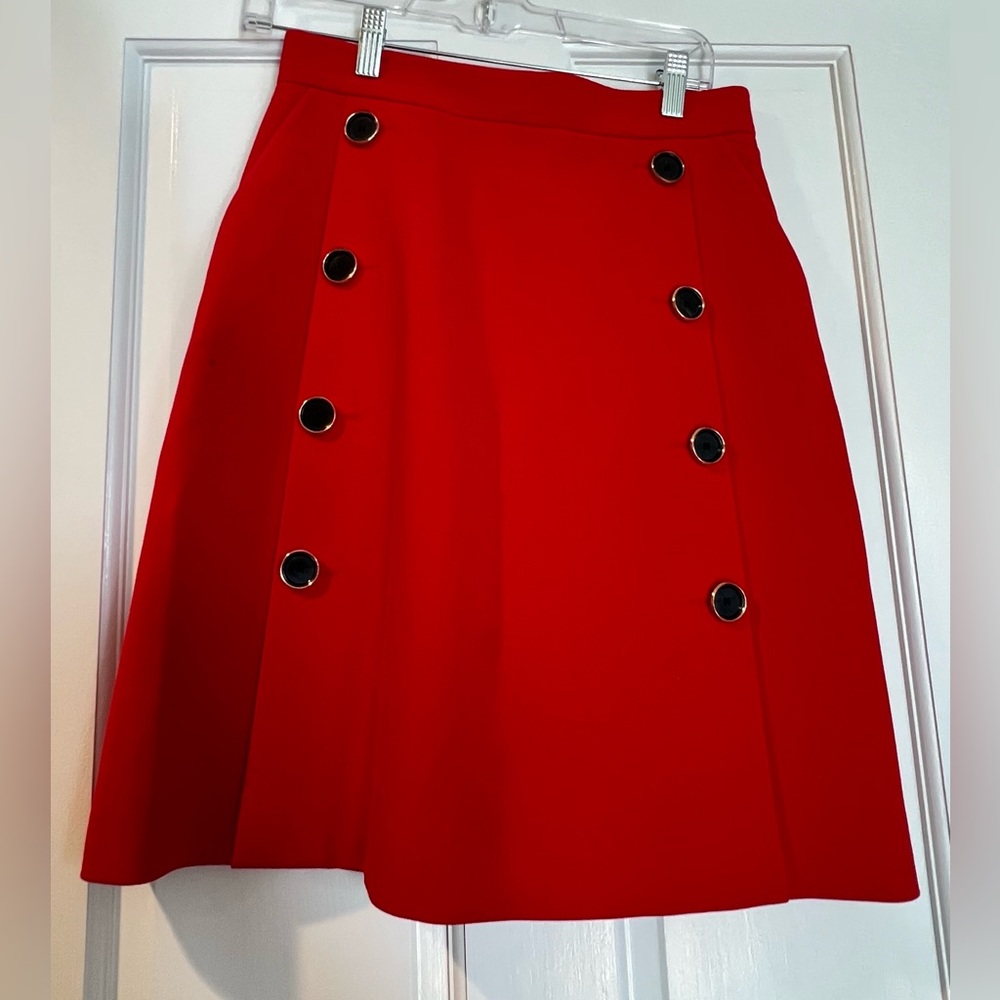 Karen Millen Elegant Red Buttoned Women's Skirt
